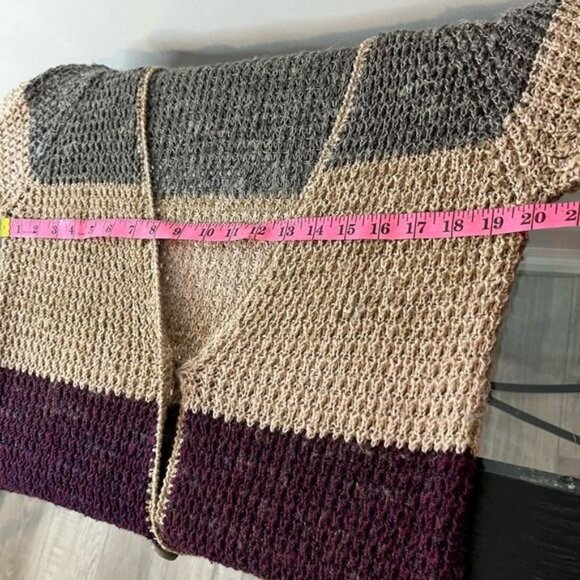 Free People Women’s Medium Deep V Colorblock Cardigan Mohair Blend Chunky Knit - Picture 9 of 12